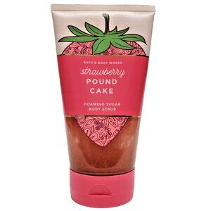 BATH & BODY WORKS STRAWBERRY POUND CAKE FOAMING SUGAR BODY SCRUB 8 oz NEW! Yummy